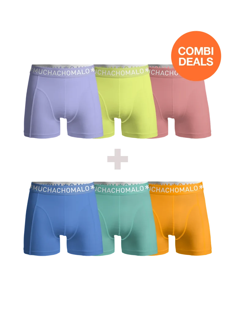 Muchachomalo Heren 3+3-pack boxershorts effen