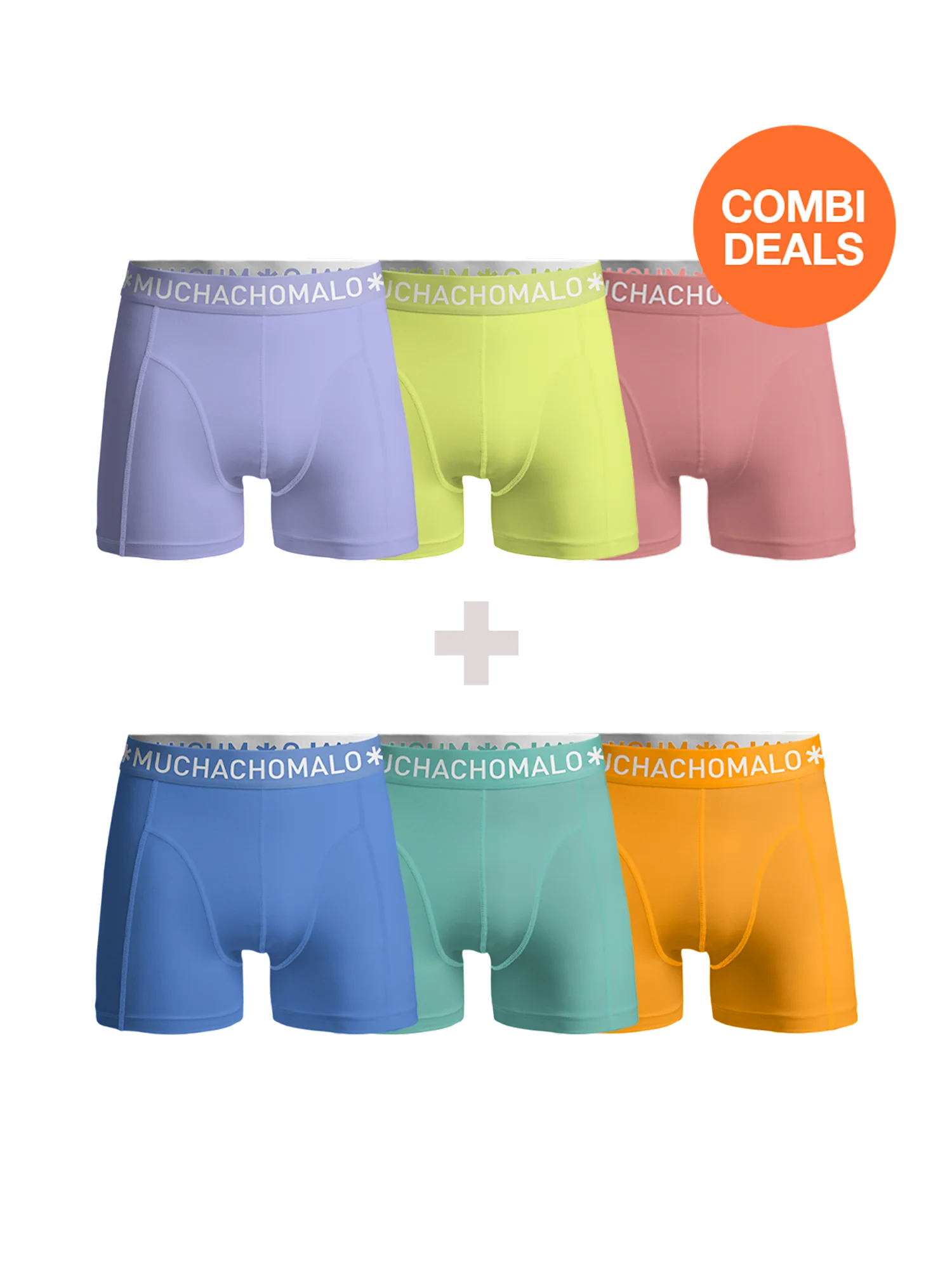 Muchachomalo Heren 3+3-pack boxershorts effen