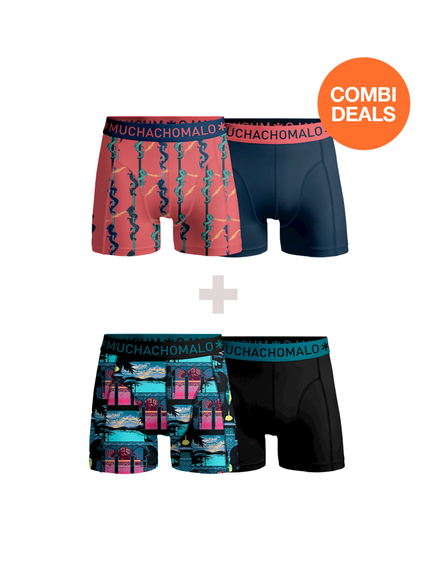 Muchachomalo Heren 2+2-pack boxershorts print