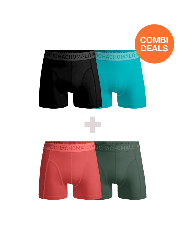 Muchachomalo Heren 2+2-pack boxershorts effen