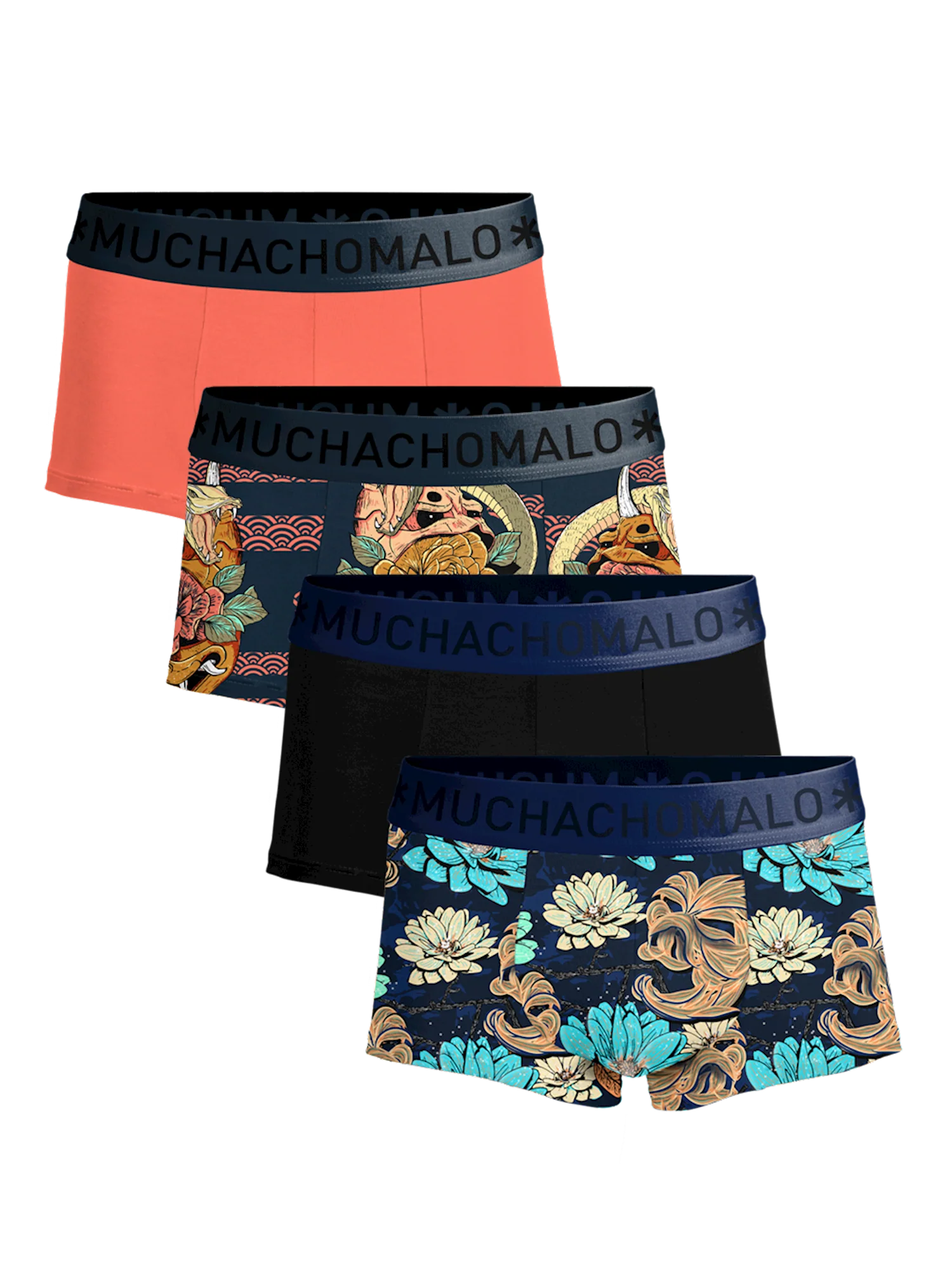 Muchachomalo Heren 4-pack trunks leafs lick it