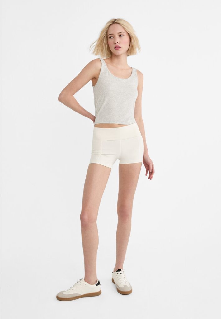 Stradivarius Sportieve hotpants  Wit M