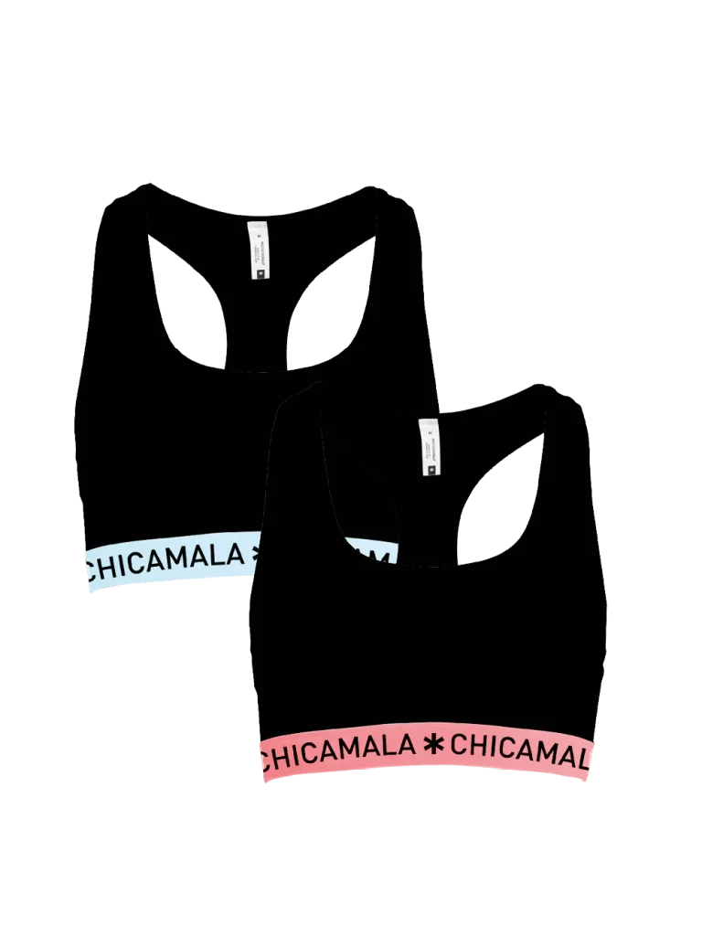 Muchachomalo Meisjes 2-pack racerback effen