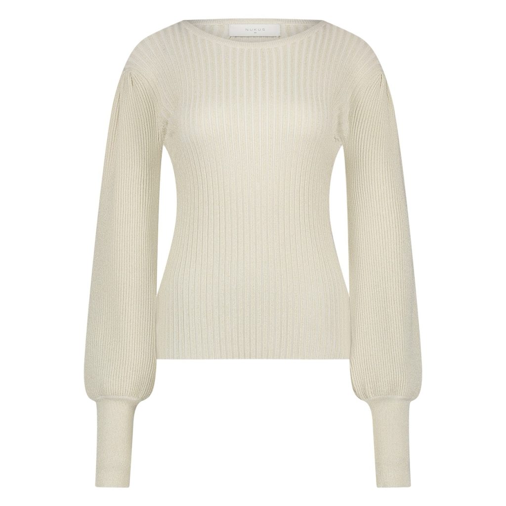 Nukus Mullberry pullover lurex zand