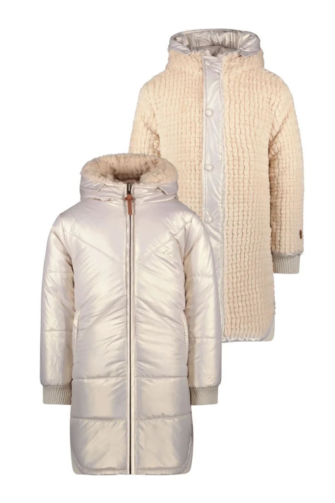 Like Flo Meisjes reversibel winterjas met capuchon ariana metallic lt