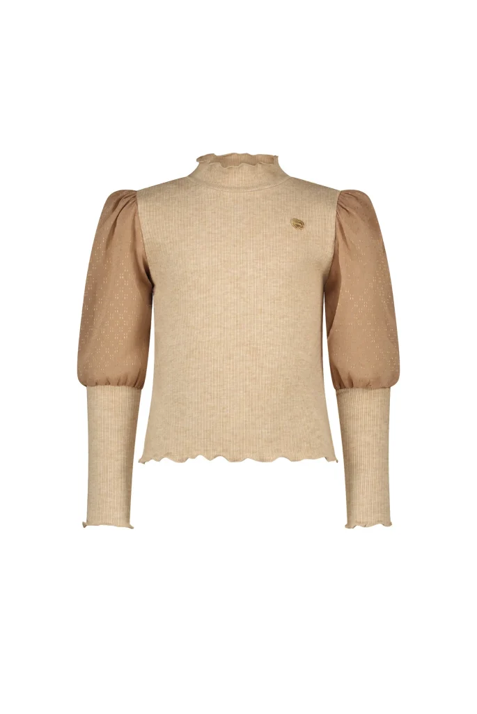 Le Chic Meisjes top zacht gebreid & voile noxnu cute cortado