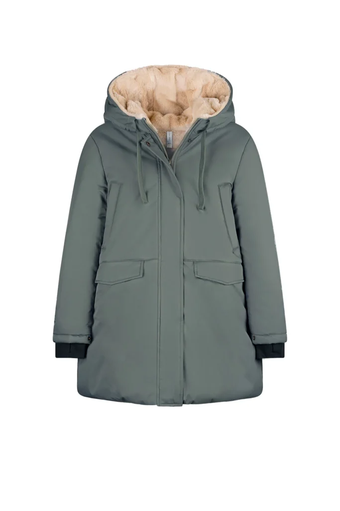 NoBell Meisjes winterjas lang met capuchon belvine rosemary