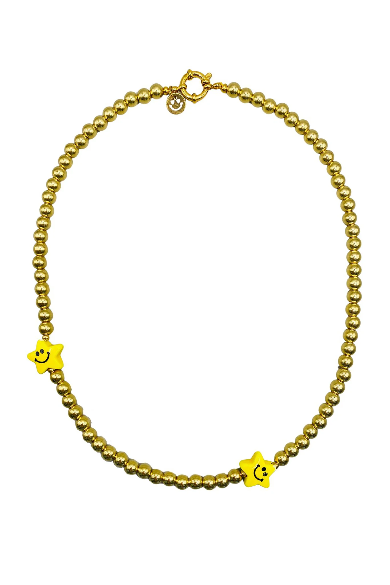 Bonnie studios Bs526 smiley gold necklace