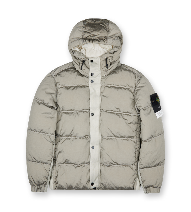 Hooded Down Jacket Beige - XL