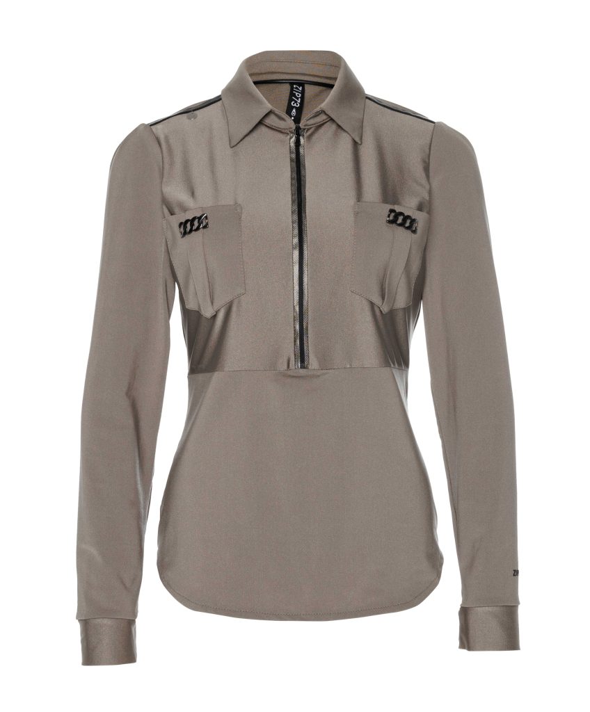 Zip73 Female Shirts En Tops Top Rits L.mouw Champagne W24/623/01/255