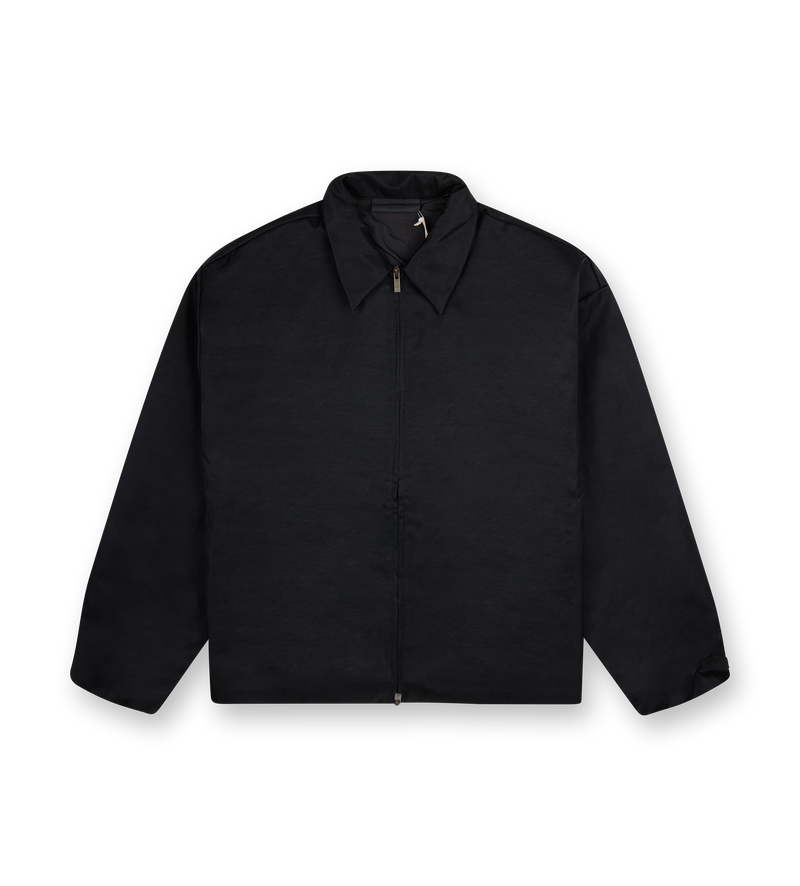 Textured Nylon Trucker Jacket Black - S