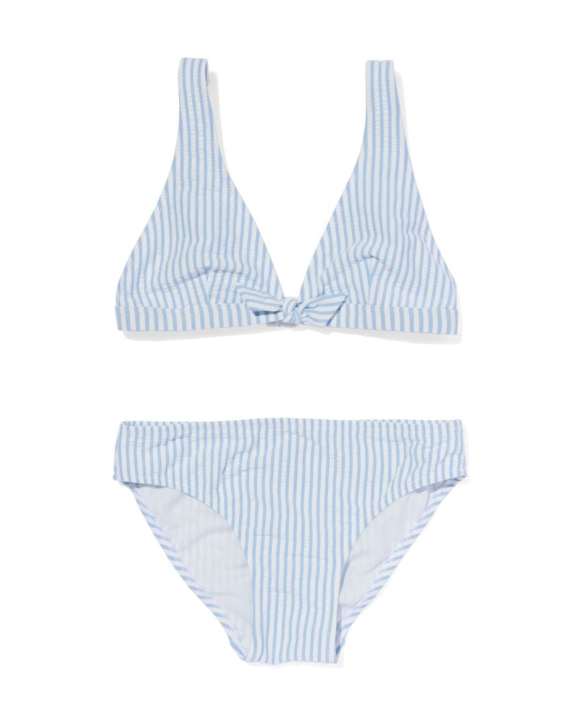 HEMA Kinder Bikini Met Strepen Lichtblauw (lichtblauw)