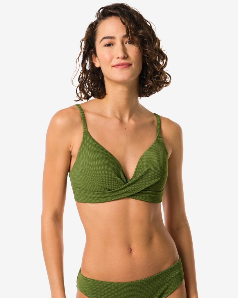 HEMA Dames Beugelloze Bikinitop Legergroen (legergroen)