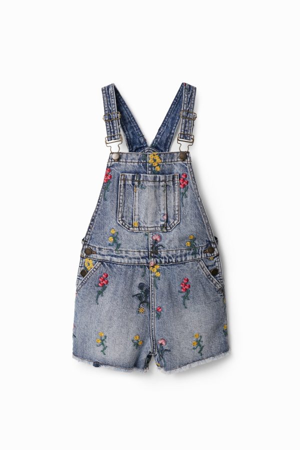 Korte denim tuinbroek - BLUE - 3/4