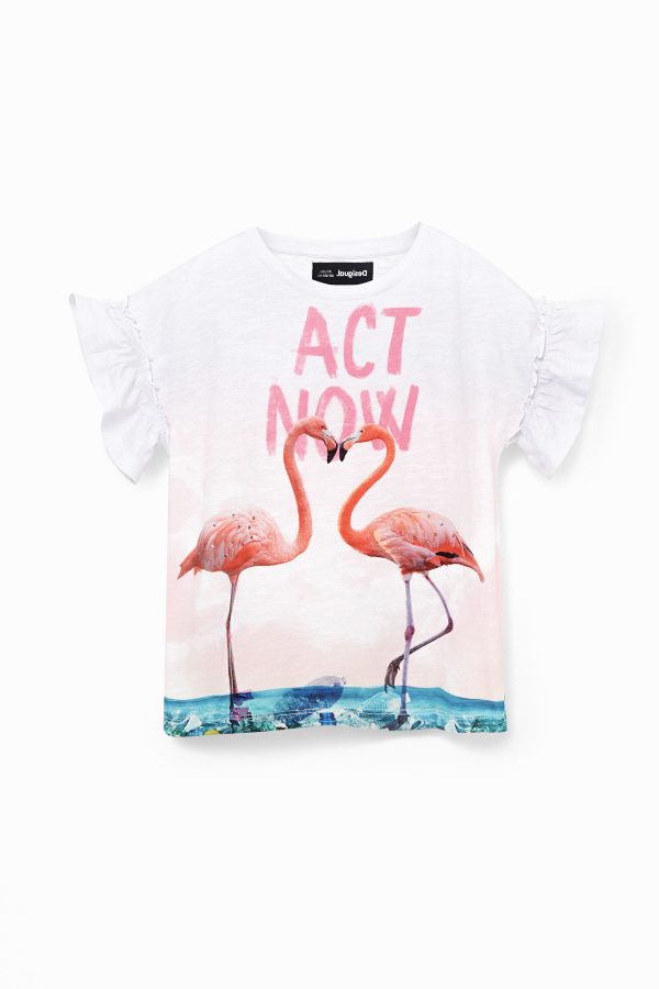 T-shirt met flamingo's - RED - 3/4