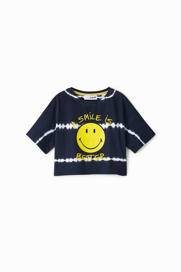 Gestreept T-shirt met Smiley® - BLUE - 7/8