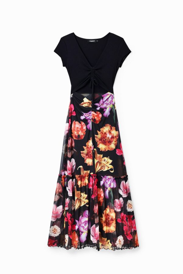 Lange gecombineerde jurk met bloemen M. Christian Lacroix - BLACK - XL