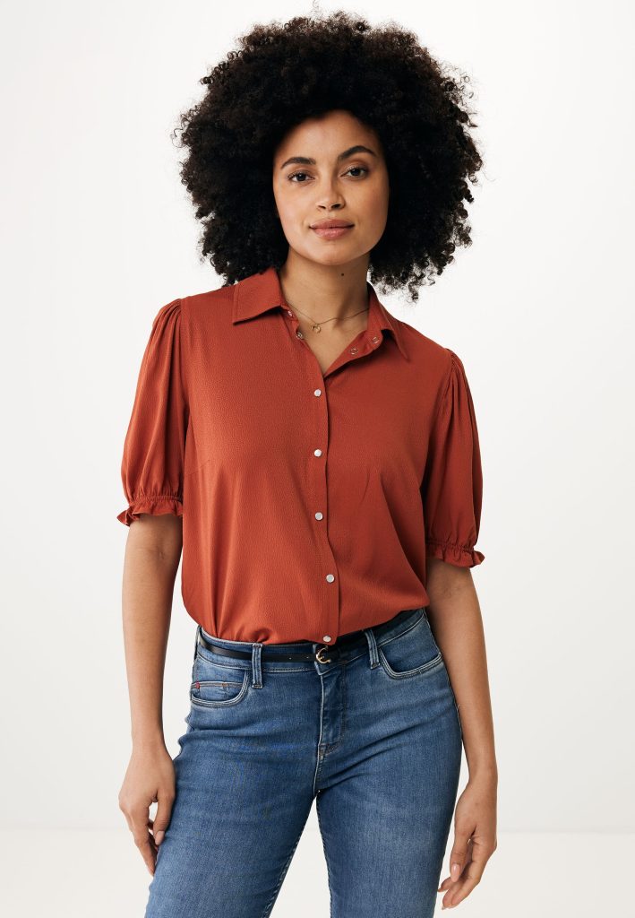 Pofmouwen Blouse Oranje