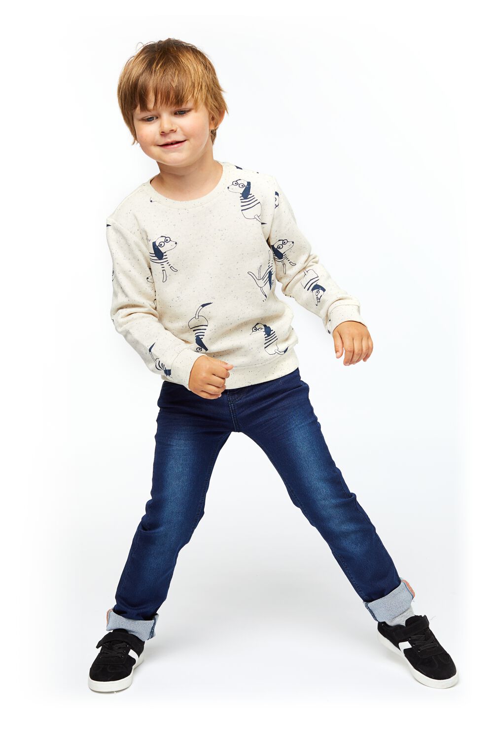 HEMA Kinder Broek Jogdenim Skinny Fit Donkerblauw (donkerblauw)