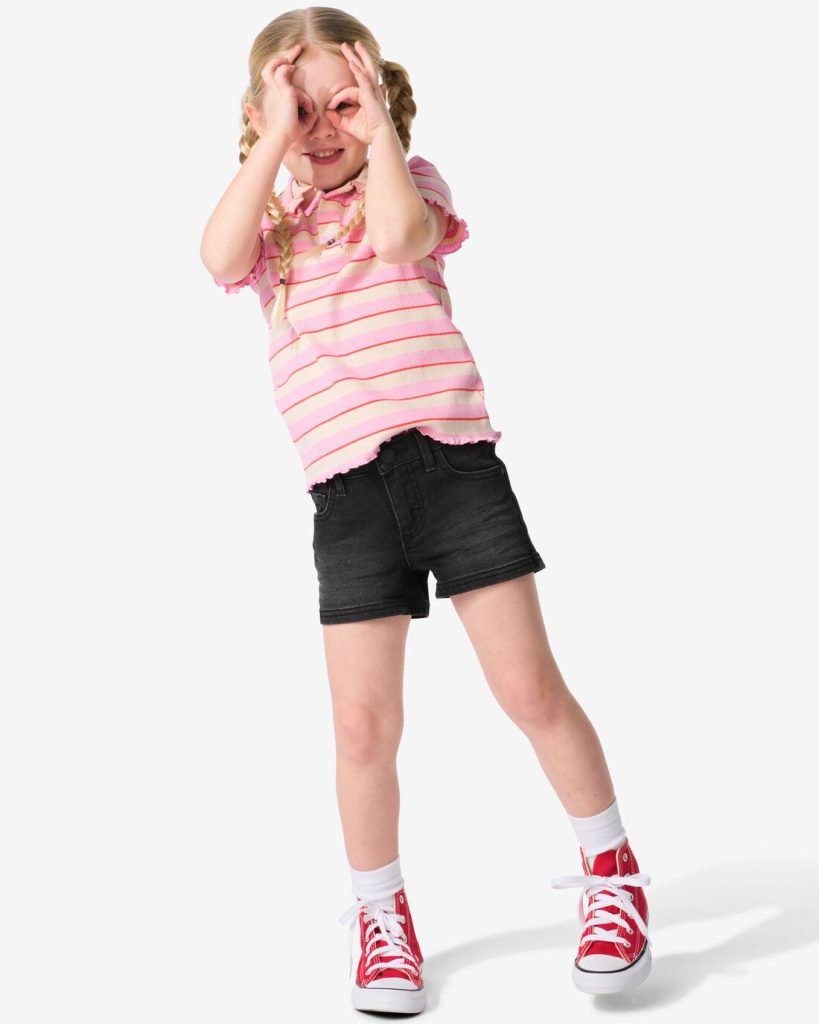 HEMA Kindershort Denim Zwart (zwart)