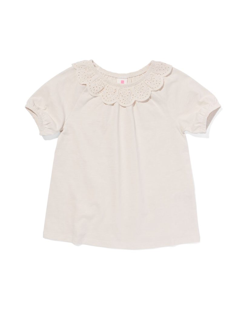 HEMA Kinder T-shirt Met Borduur Gebroken Wit (gebroken wit)