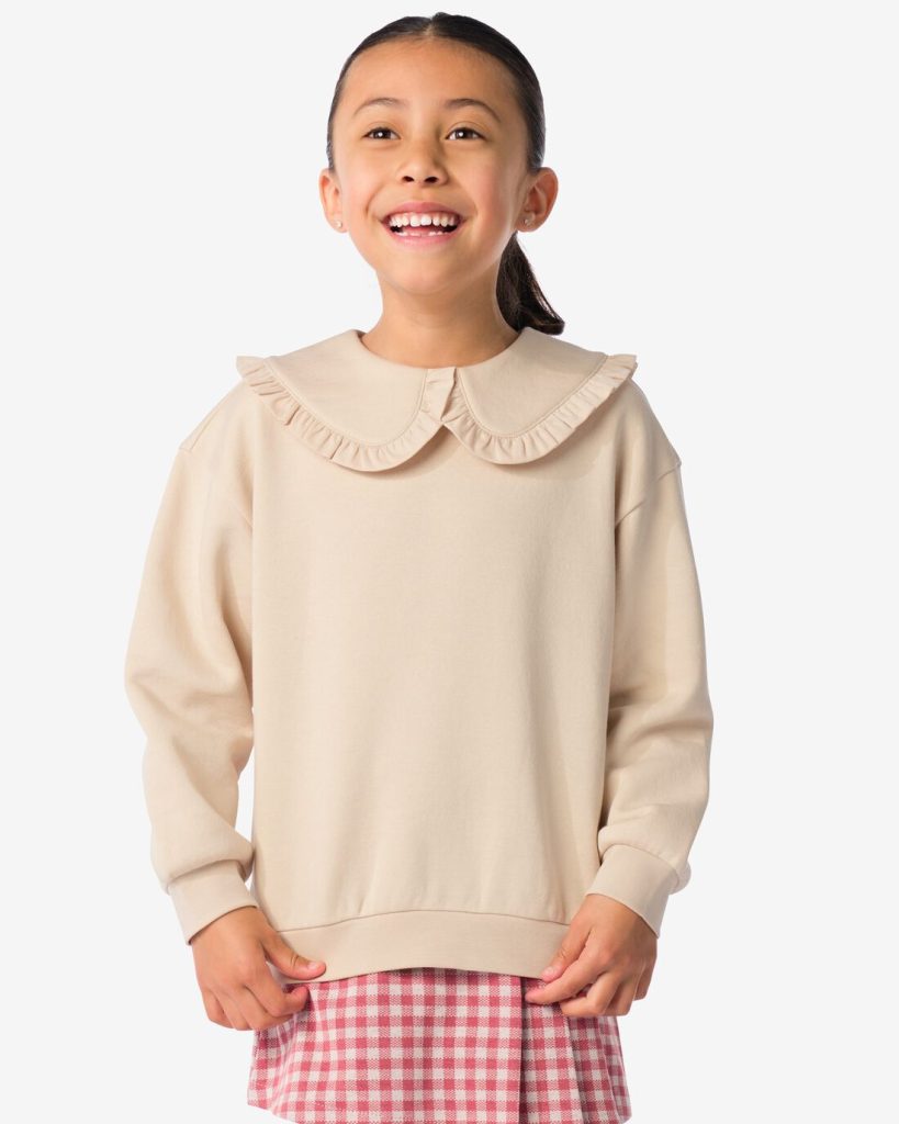 HEMA Kindersweater Met Kraag Gebroken Wit (gebroken wit)