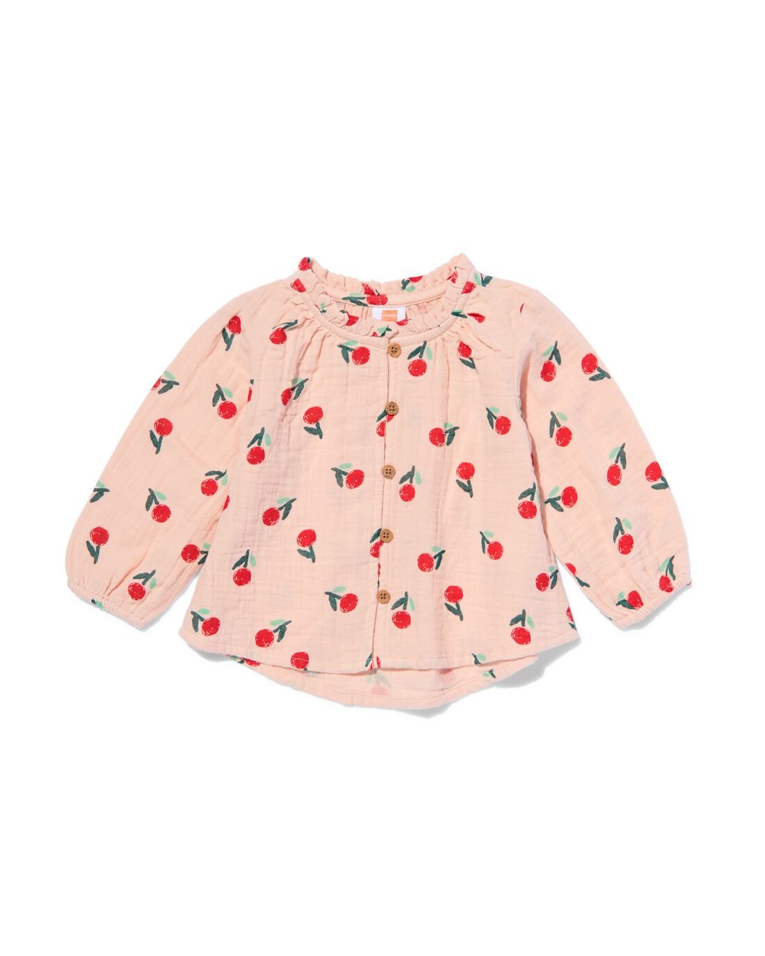 HEMA Babyblouse Mousseline Bloemen Lichtroze (lichtroze)