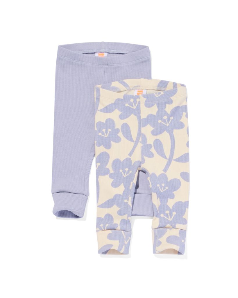 HEMA Baby Meegroei Leggings Rib - 2 Stuks Lila (lila)