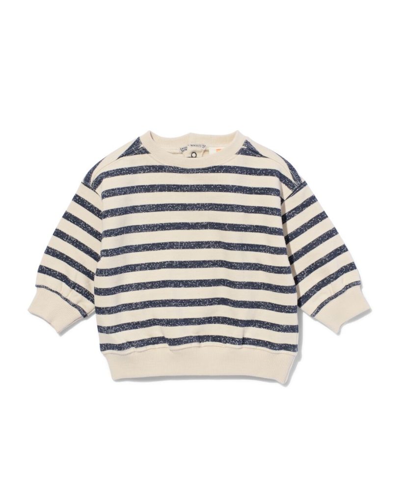 HEMA Baby Sweater Strepen Ecru (ecru)