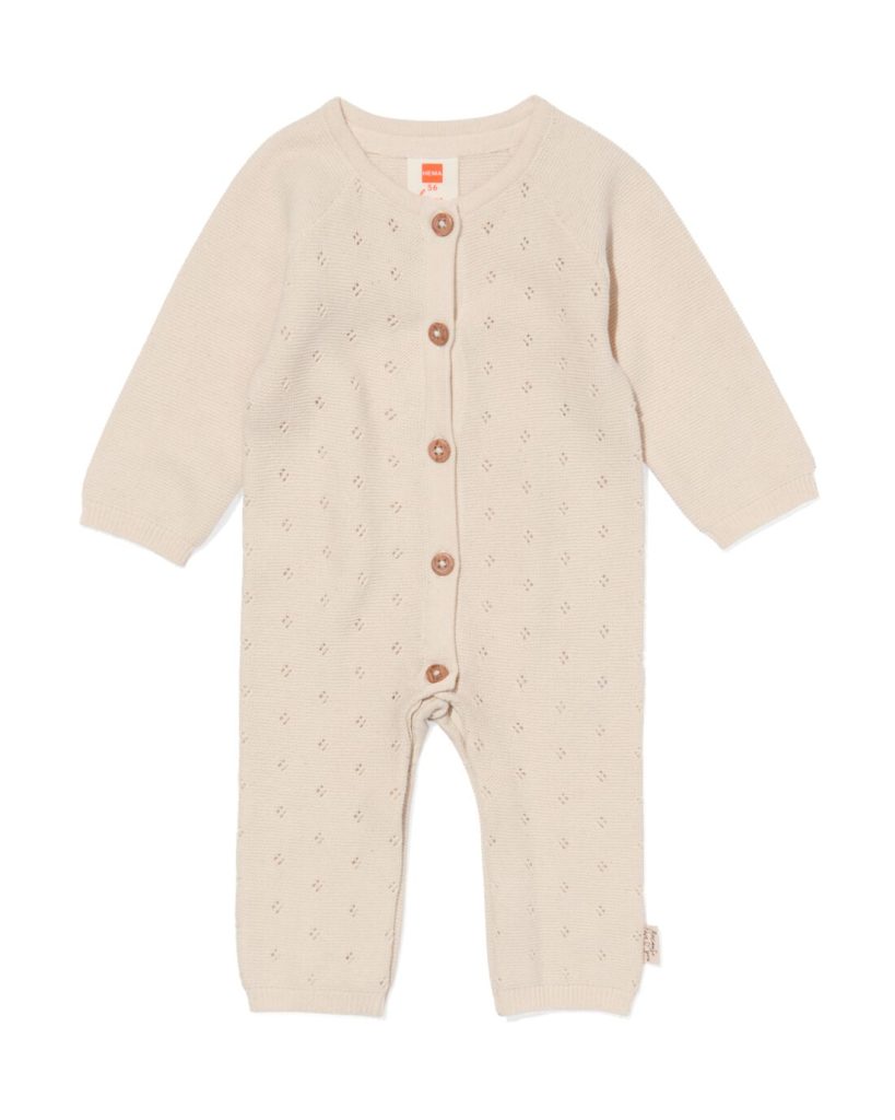 HEMA Newborn Jumpsuit Ajour Ecru (ecru)