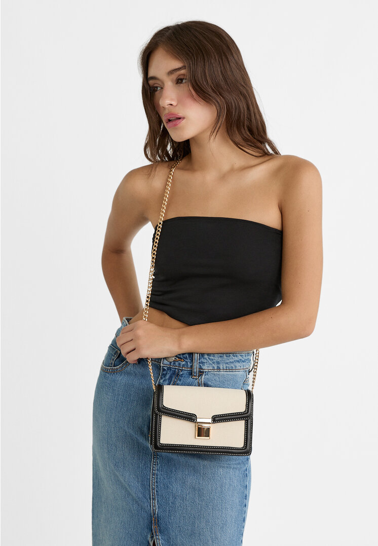 Stradivarius Combi crossbodytas met gesp  Ecru OS