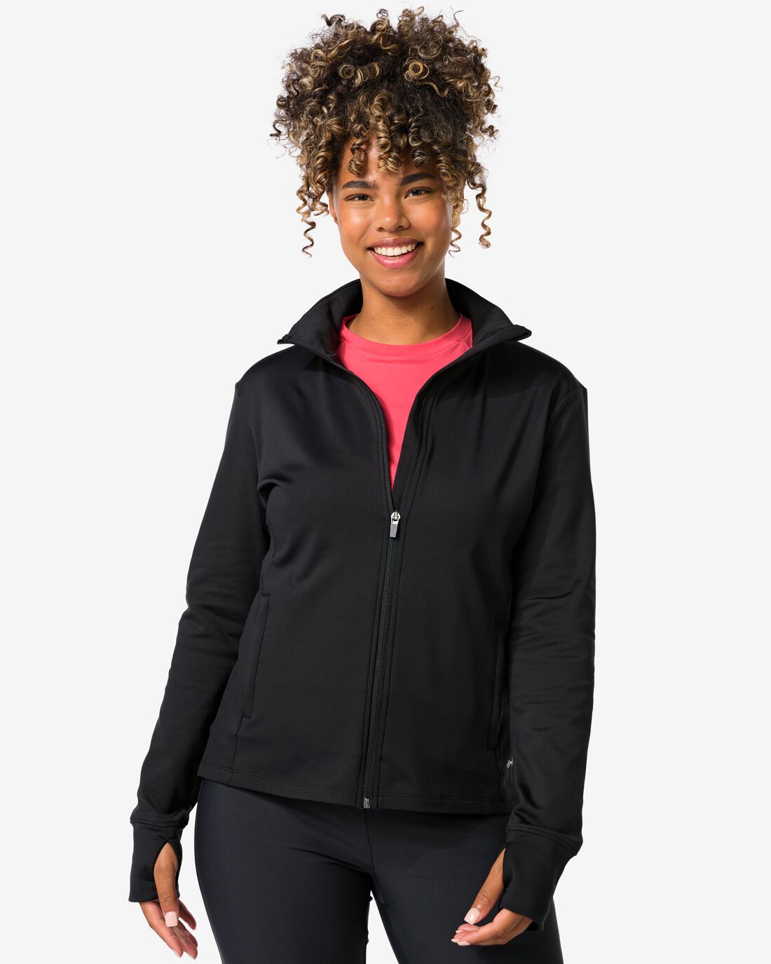 HEMA Dames Trainingsjack Fleece Zwart (zwart)