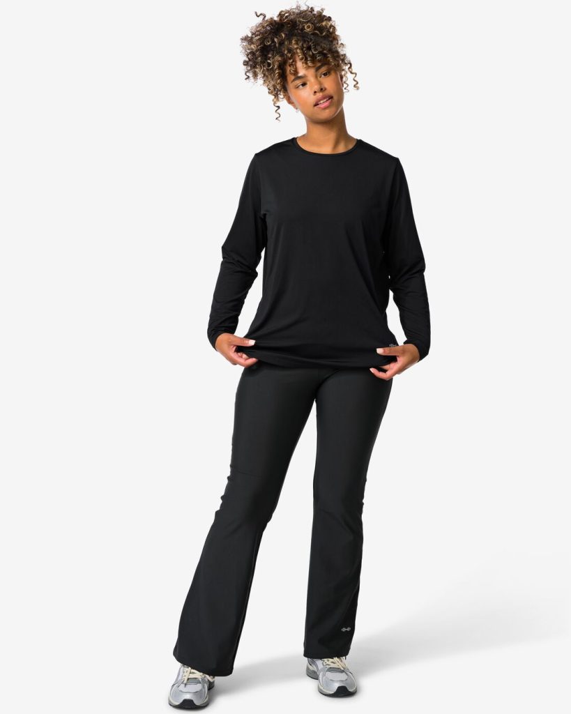 HEMA Dames Sportlegging Flared Zwart (zwart)