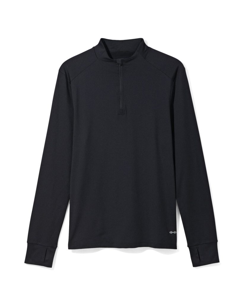 HEMA Heren Fleece Sportshirt Zwart (zwart)