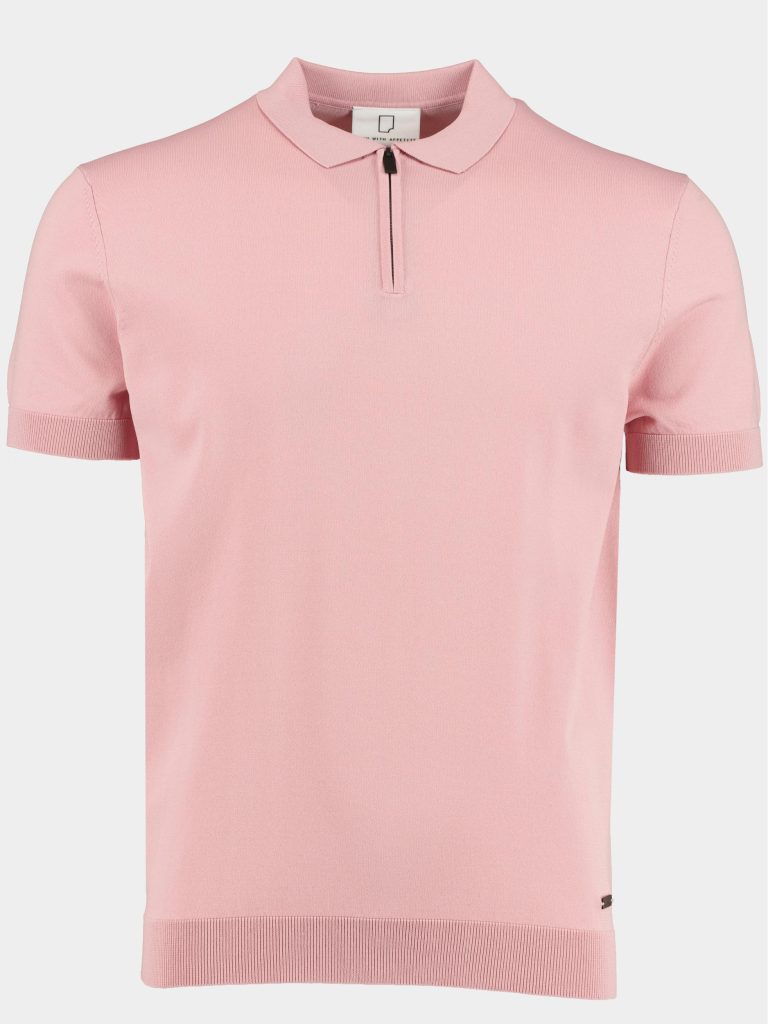 Born with Appetite Polo korte mouw rood dan polo zip stretch knit 23108da31/737 blush