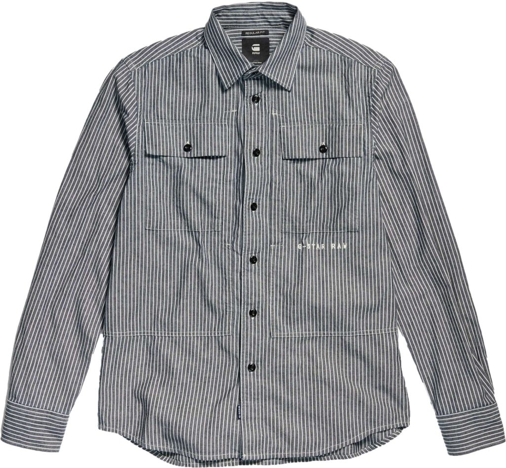 G-Star Panel cargo reg shirt stripe blue white