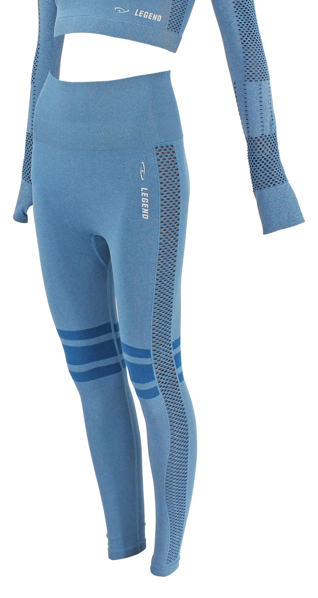 Legend Sports Sportlegging blue stripes