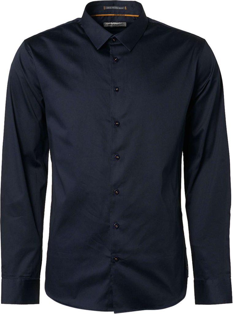 No Excess Basic stretch shirt satin weave navy