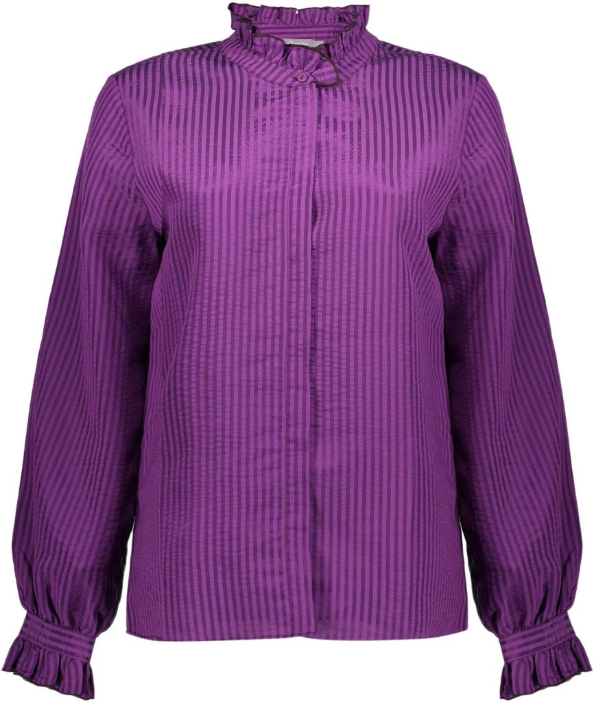 Geisha Blouse purple stripe