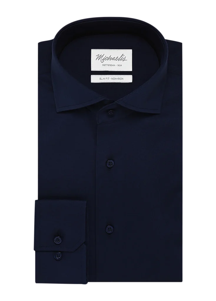 Michaelis Uni navy katoenen overhemd