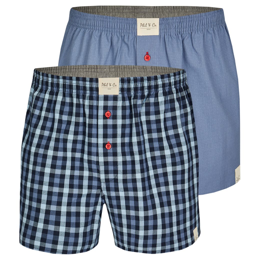 Phil & Co 2-pack wijde boxershorts heren ph-157 geruit