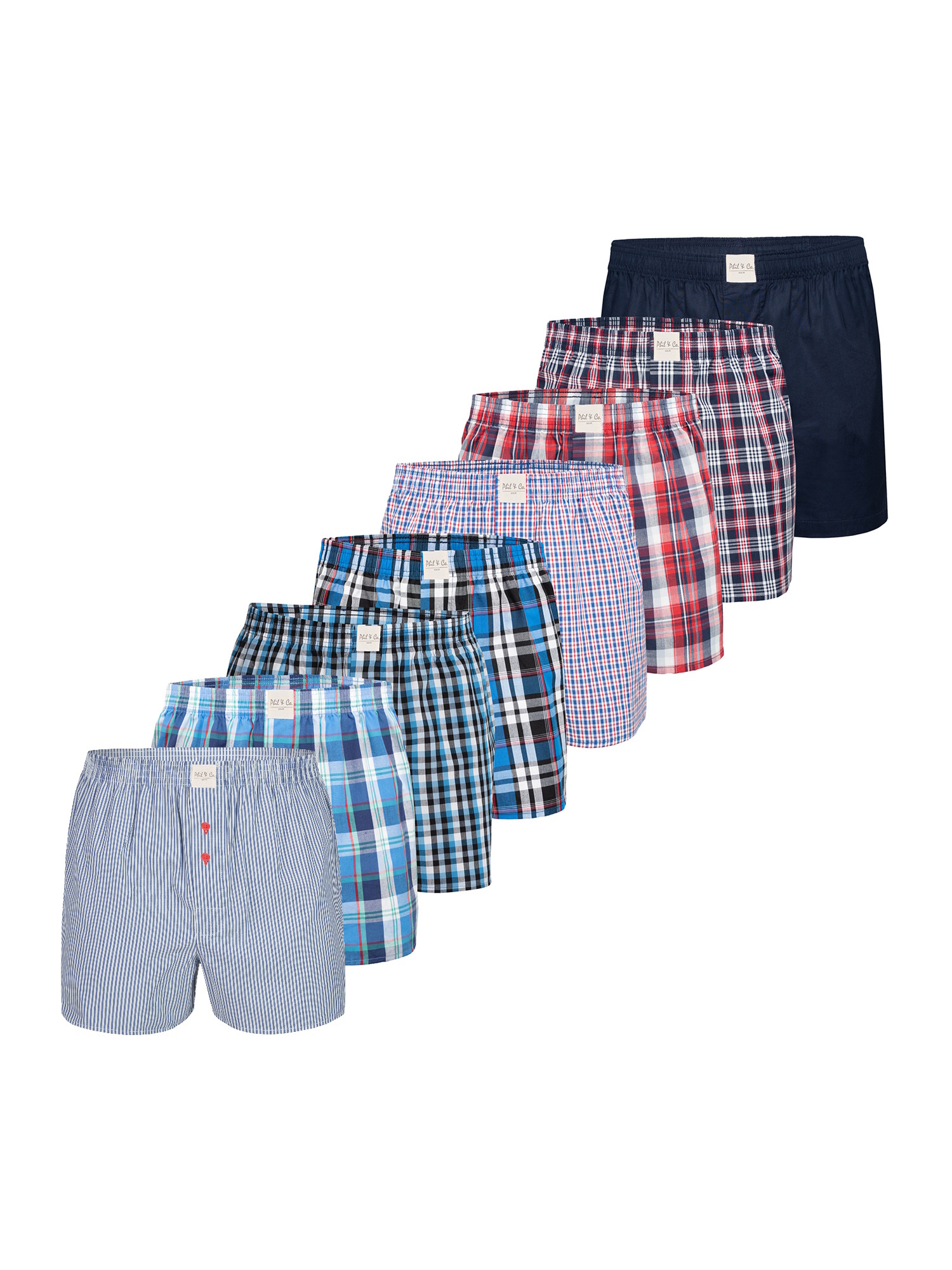 Phil & Co Wijde boxershorts heren core multipack 8-pack