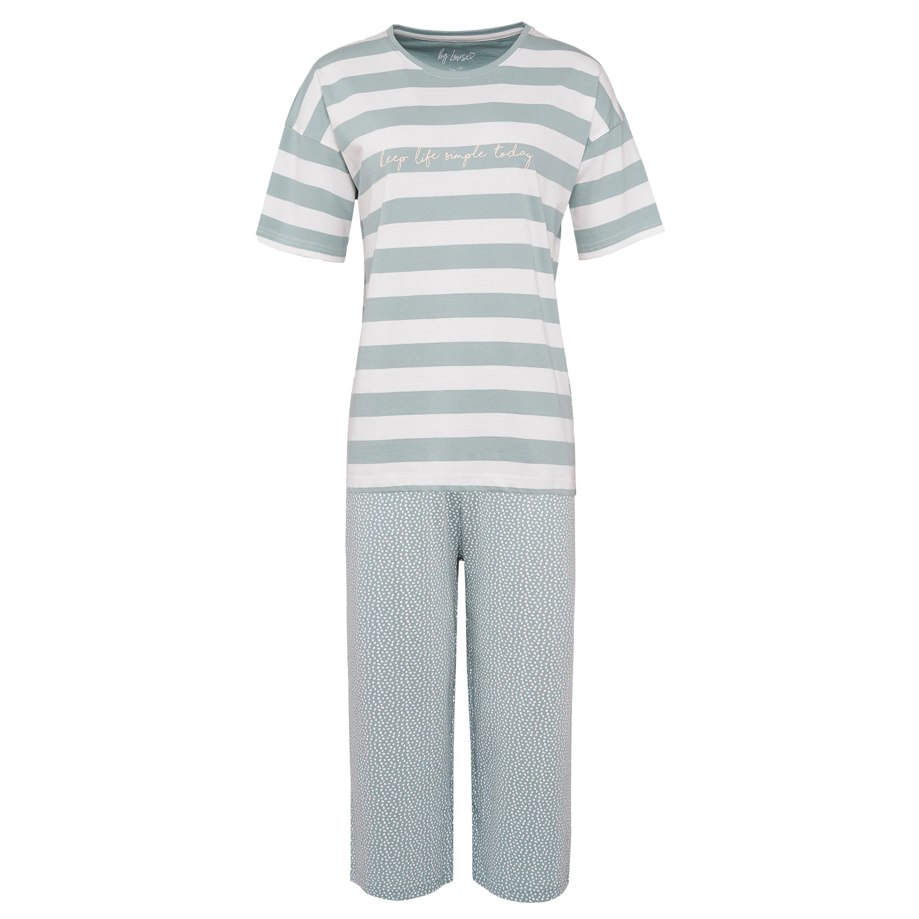 By Louise Dames capri korte pyjama set mint