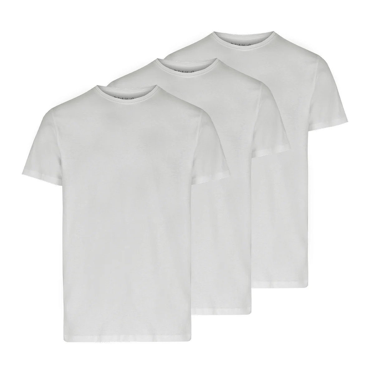 Phil & Co Ondershirt heren t-shirt ronde hals regular fit 3-pack