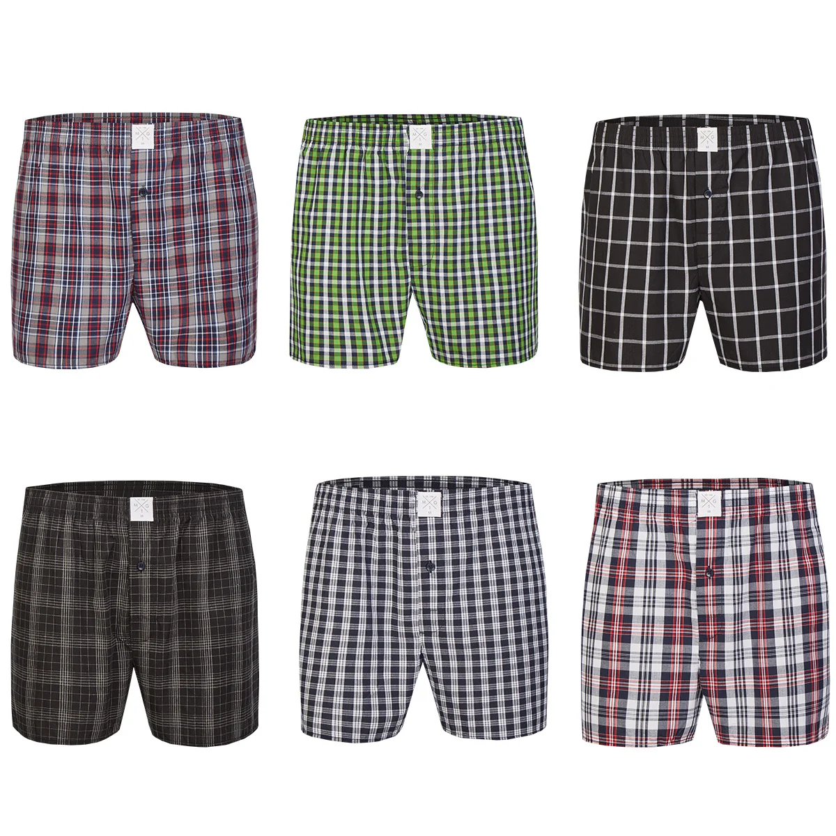 MG-1 Wijde boxershorts heren geruit 6-pack d626 multipack