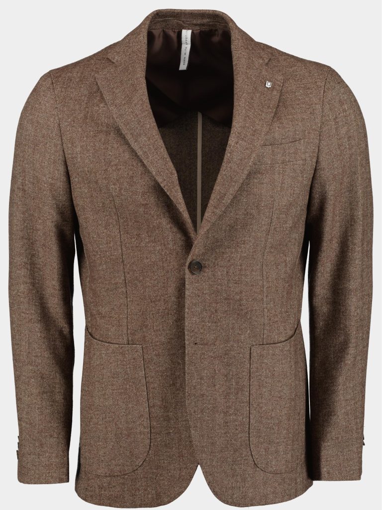 Born with Appetite Colbert lugano jacket wool herringbon 233038lu90/870 cacao