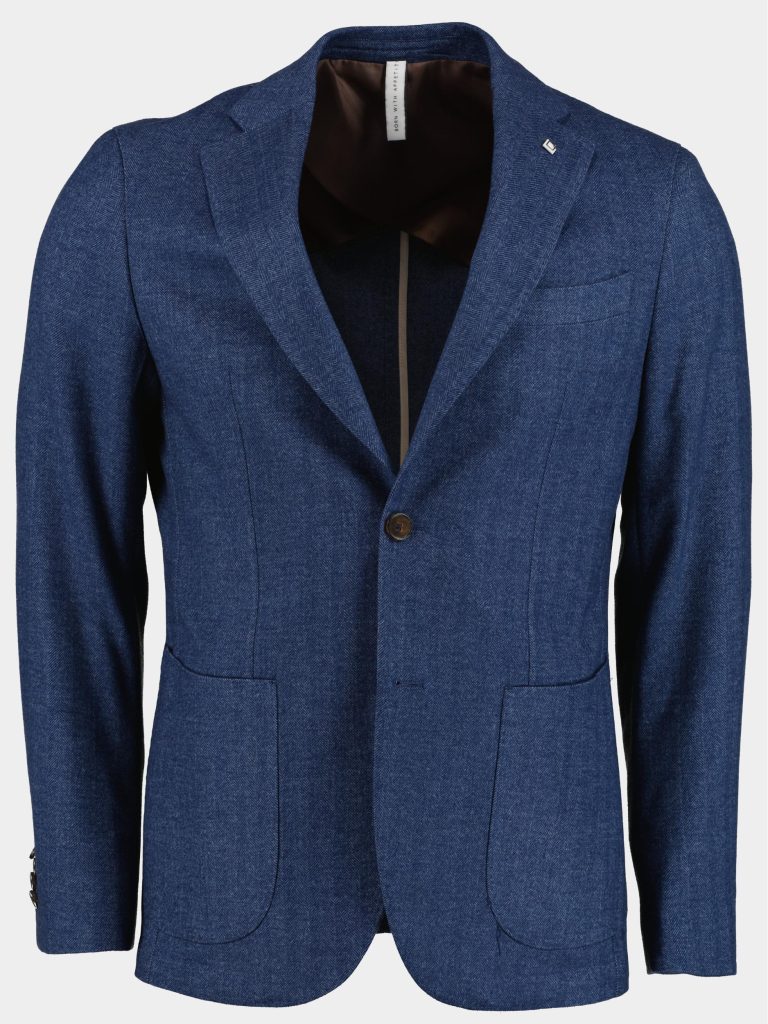 Born with Appetite Colbert lugano jacket wool herringbon 233038lu90/240 blue