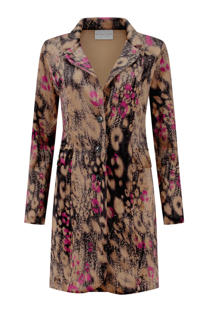 Helena Hart Blazer velours lang uni print mix 7489mix cyclaam