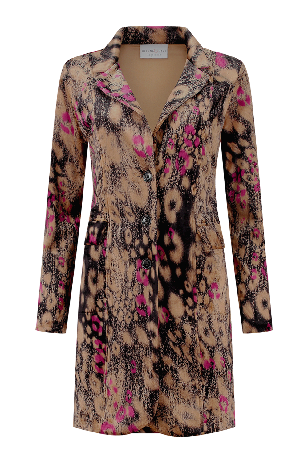 Helena Hart Blazer velours lang uni print mix 7489mix cyclaam