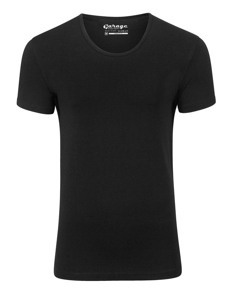 Garage Basis t-shirt diepe ronde hals bodyfit